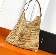 SAINT LAURENT 781289 編み ゴールド、ギンガム ハンドバッグ クラシック 40x37cm サイズ:40x37cm