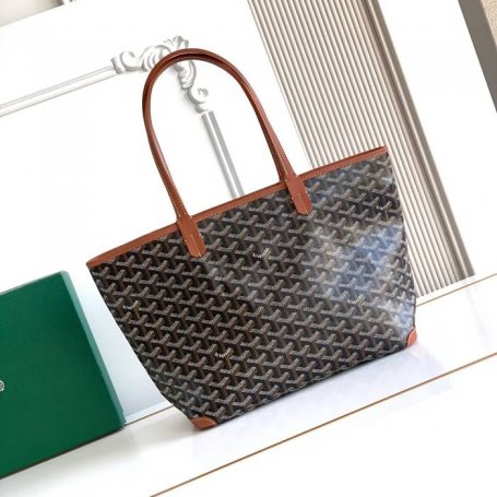 GOYARD 5508 レザー ブラウン ショルダーバッグ、トートバッグ、ハンドバッグ サンルイ、レザー、小 サイズ:41/30×25×13cm