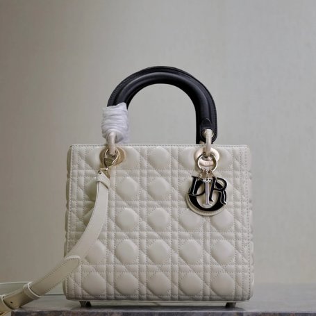 DIOR 0565 ラムレザー、スエード、レザー グレンチェック、レター、パッチワーク ブラック、ホワイト、ゴールド 斜め掛けバッグ、ショルダーバッグ、ハンドバッグ クラシック サイズ:24x20x11cm
