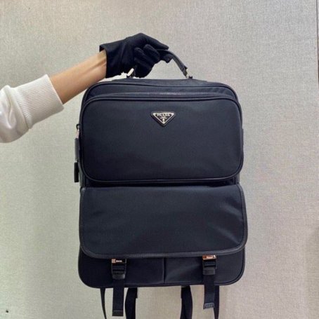 Prada リュック ファブリック ブラック 2VZ049 サイズ:38x30x13cm