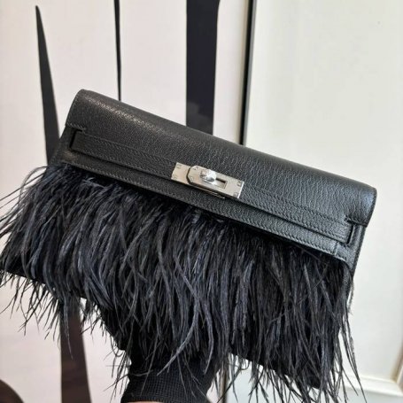 HERMES ケリー ダチョウ革 脇下バッグ Kelly サイズ: