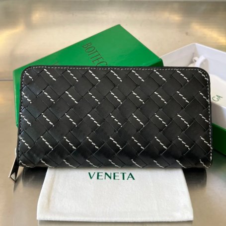 BOTTEGA VENETA BV 749427 編みステッチ財布 編み外ステッチ 19x11.4cm サイズ:19x11.4cm