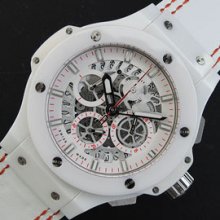 HUBLOT アエロバン クォーツ搭載 クロノグラフ ホワイト カレンダー付き