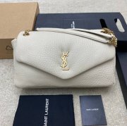 SAINT LAURENT 777399 ラムレザー、エレファント ホワイト、ゴールド、クリーム ハンドバッグ クラシック 37x21x10cm サイズ:37x21x10cm