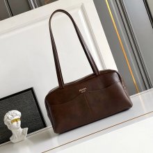 PRADA 1BB165 スエード、レザー ゴールド ショルダーバッグ、ハンドバッグ ヴィンテージ 34x18x16cm サイズ:34x18x16cm