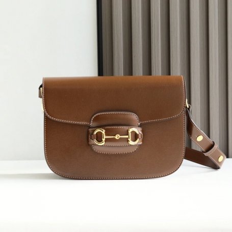 GUCCI 602204 ブラウン 斜め掛けバッグ 馬銜 25x18cm サイズ:25x18cm