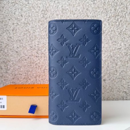 LOUIS VUITTON M62900 ブラッザ長財布 モノグラムシャドウ ブルー サイズ:19x10cm