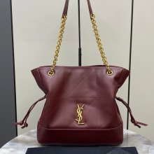 SAINT LAURENT 833948 ラムレザー レッド、ゴールド トートバッグ、脇下バッグ ジェイミー 29x27x11cm サイズ:29x27x11cm