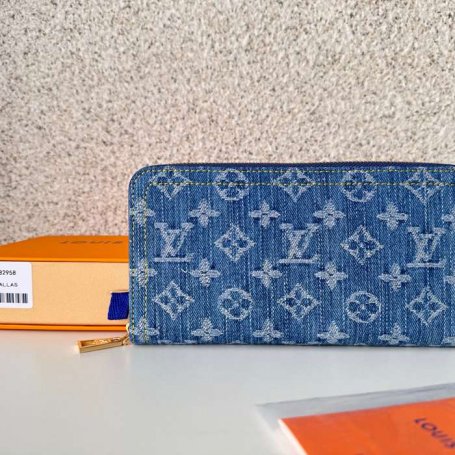 LOUIS VUITTON M82958 ジッピー長財布 モノグラムジャカードデニム ブルー サイズ:19.5x10.5x2.5cm