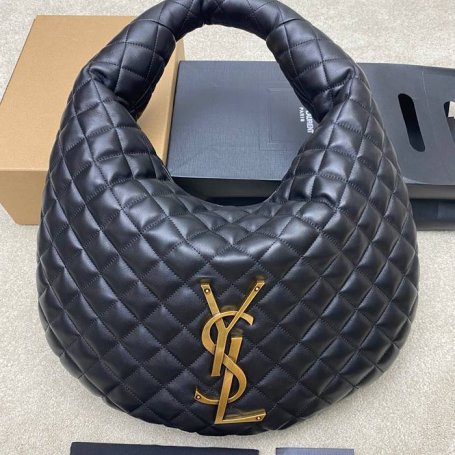 SAINT LAURENT 858160 ラムレザー ブラック、ゴールド ハンドバッグ イカール 47x35x15cm サイズ:47x35x15cm
