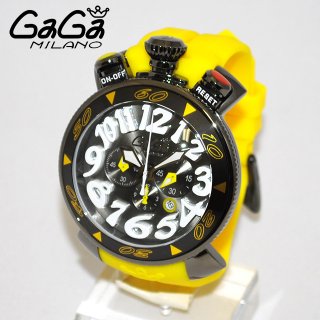 GaGa MILANO （ガガミラノ） 時計 腕時計 クロノ 48mm イエロー ラバー/ガンメタル 60546Y 6054.6 メンズ|ガガミラノ時計スーパーコピー品腕時計 N級品は業界で最高な品質！
