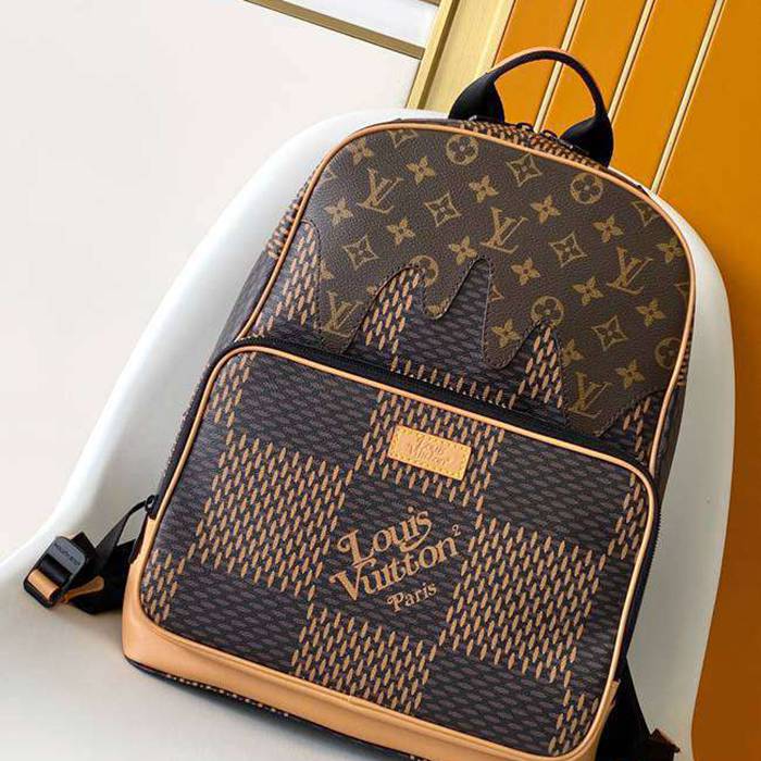 Louis Vuitton カンパス リュック チェック ブラウン N40380 サイズ:39x30x13cm