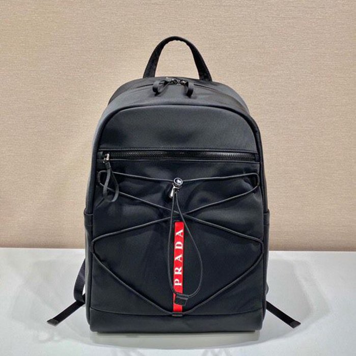 Prada リュック ナイロン ブラック 2VZ085 サイズ:43x40x17cm