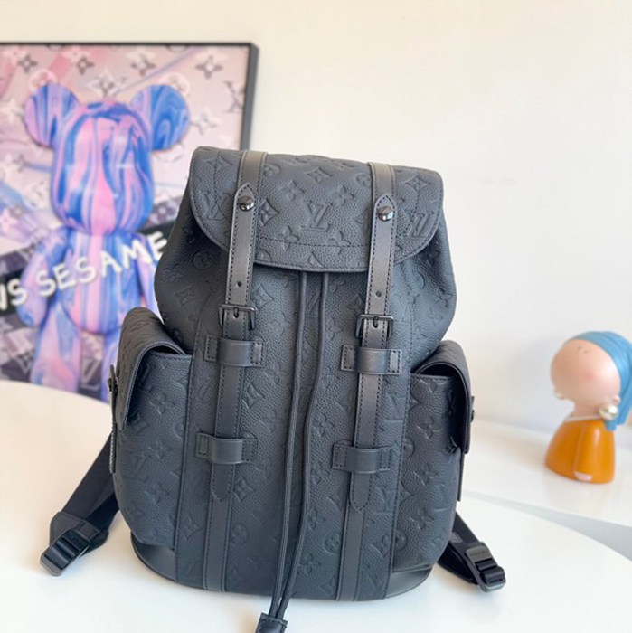 Louis Vuitton クリストファー リュック オールレザー ブラック M20899 サイズ:39x32x12cm