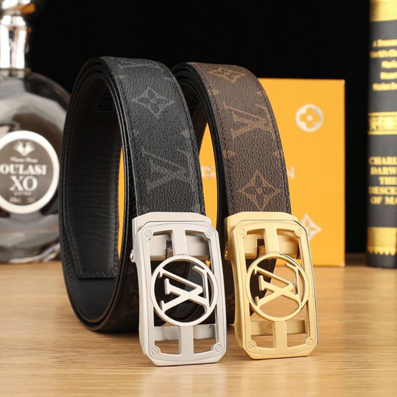 LV メンズ ベルト 自動バックル 35mm