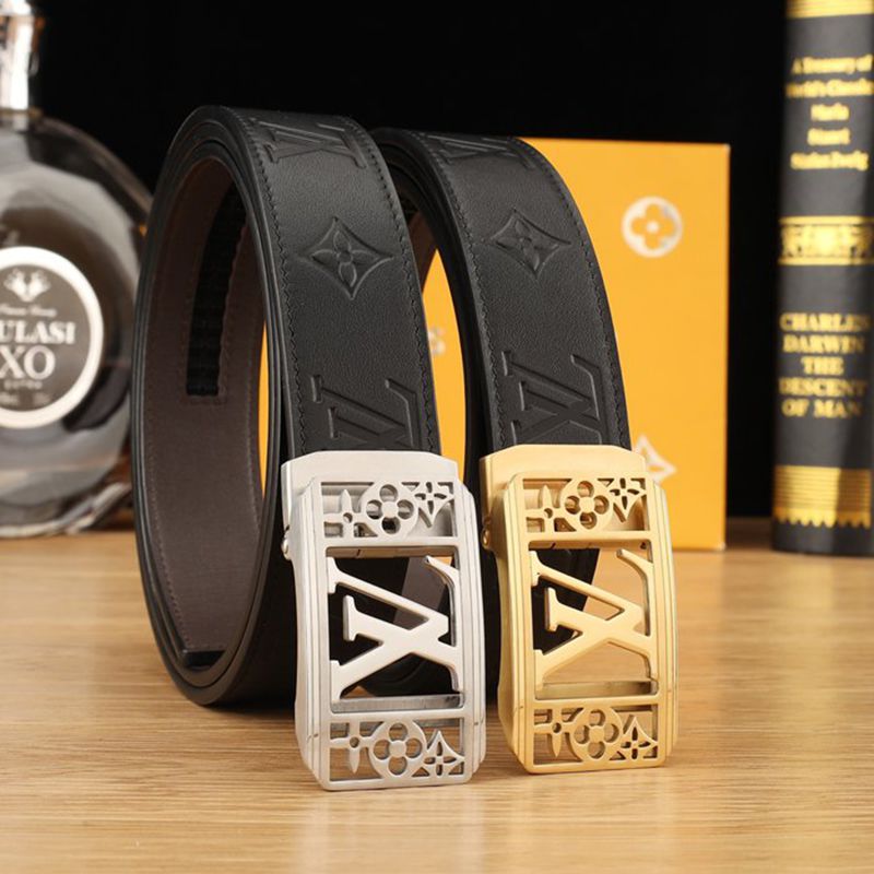 LV メンズ ベルト 自動バックル 35mm