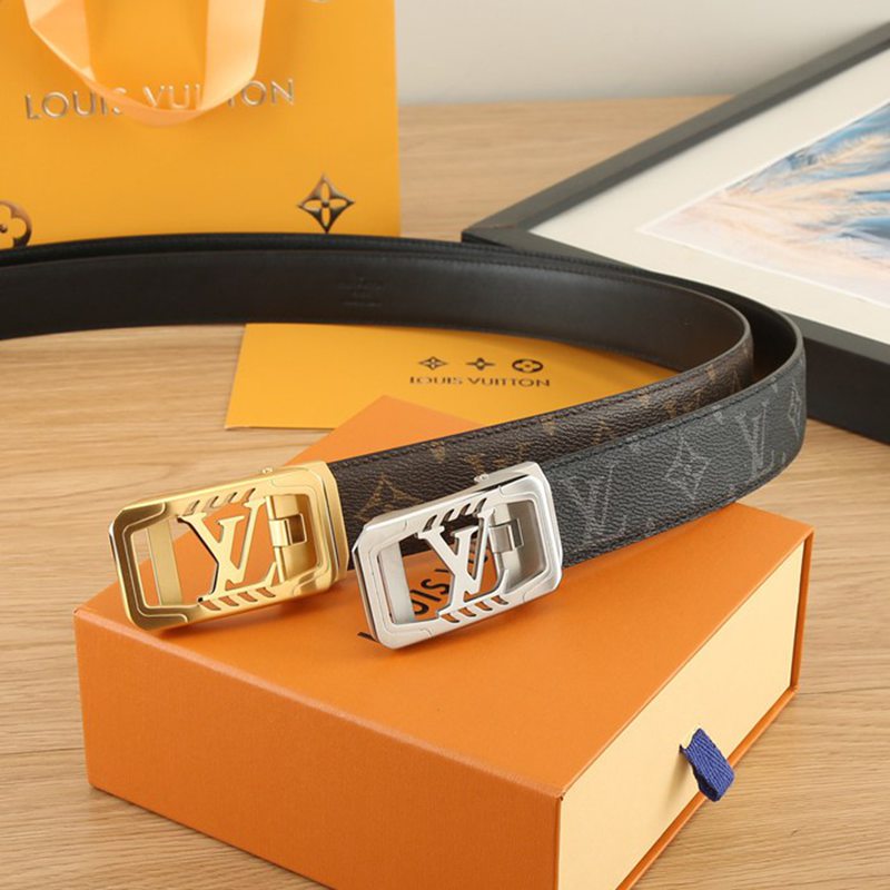 LV メンズ ベルト 自動バックル 35mm