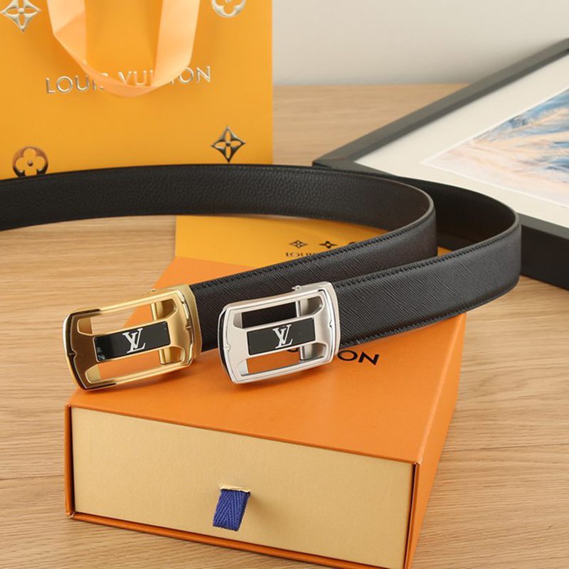 LV メンズ ベルト 自動バックル 35mm