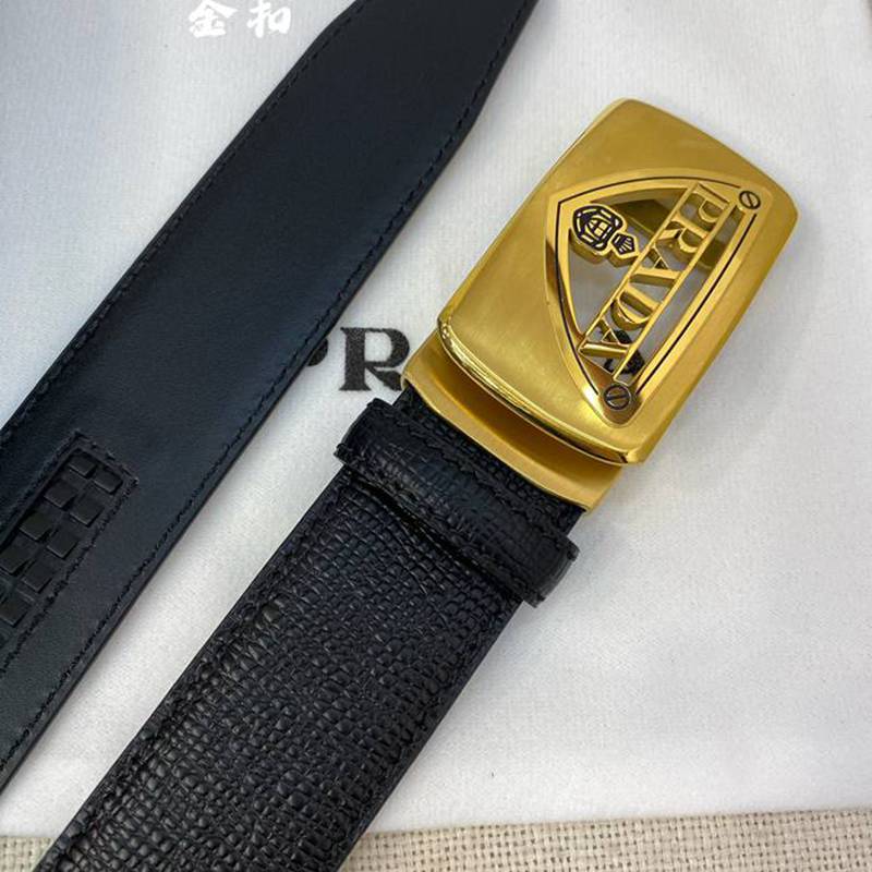 プラダ メンズ ベルト 自動バックル 34mm