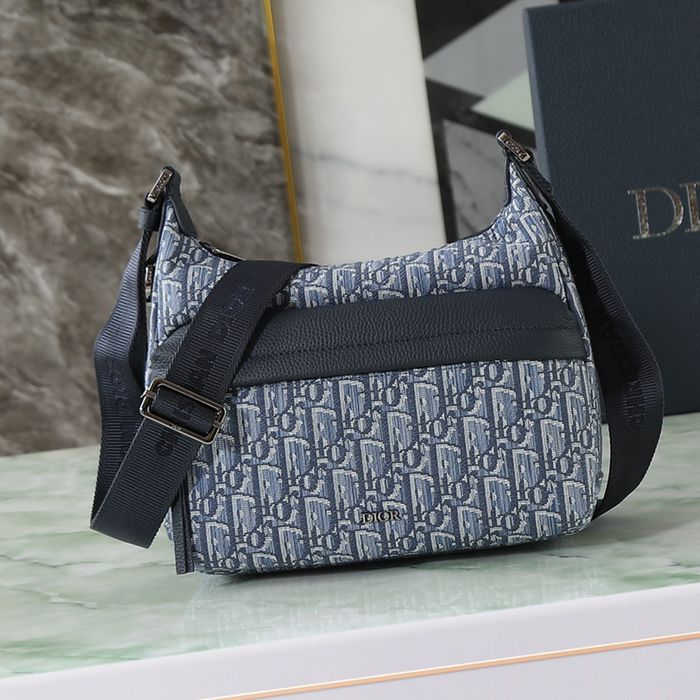 DIOR ライダーソフト餃子バッグ オブリーク 青 サイズ:25x22cm