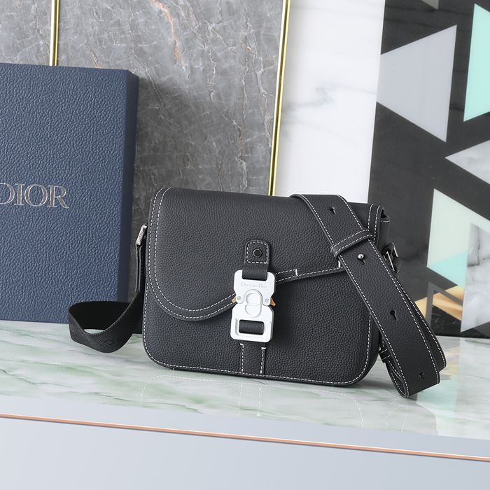 DIOR サドルメッセンジャー オールレザー ブラック サイズ:23x18cm
