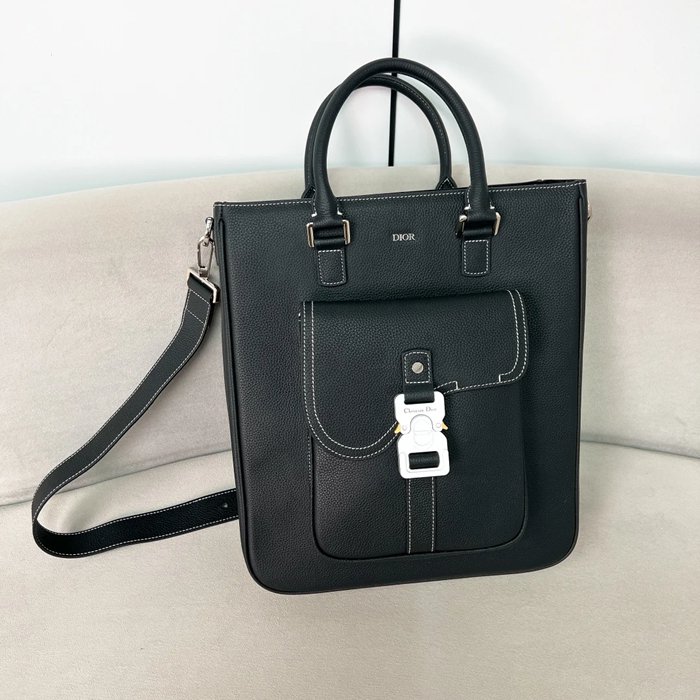 DIOR サドルトート 黒粒面カーフ サイズ:36x32x13.5cm