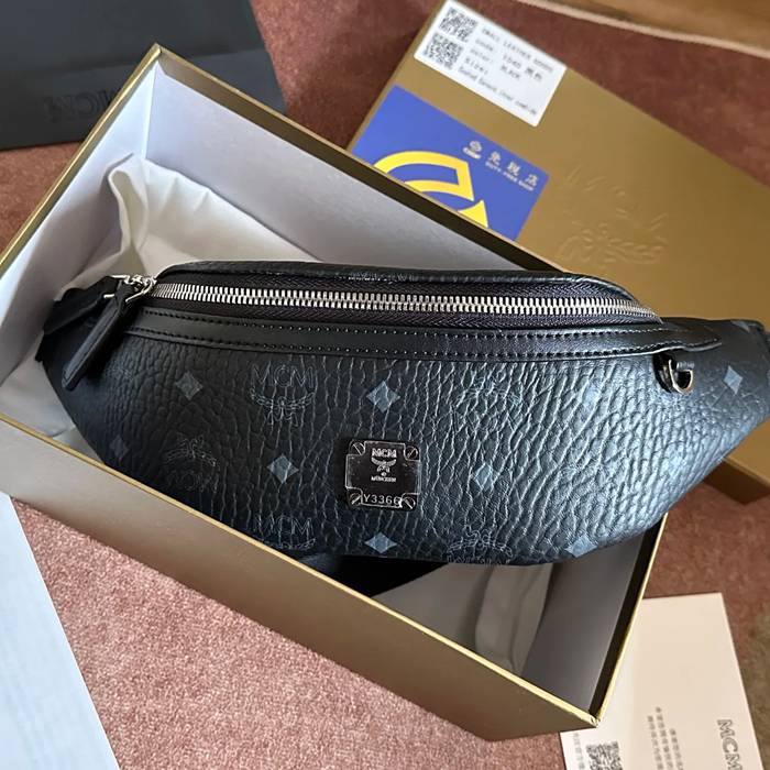 MCM スターク ヴィゼトス ウエストバッグ クラシックプリント ブラック サイズ:34x12cm
