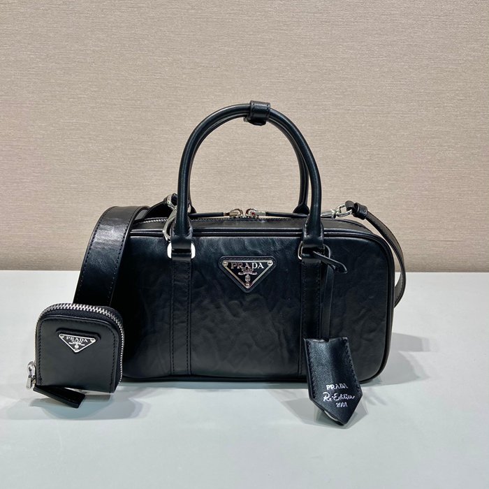 PRADA 1BB098 ボストンバッグ 小 サイズ:24x13.5cm