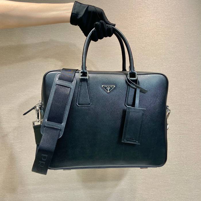 PRADA クラシック0891 ブリーフケース 黒 サイズ:38x29cm