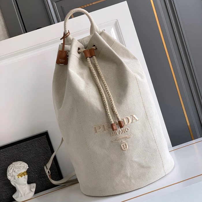 PRADA 2VY011 ストライププリントトラベルバッグ サイズ:55x34x34cm