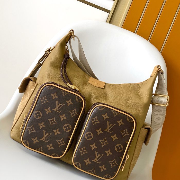 LOUIS VUITTON M12697 モノグラムダブルポケット斜め掛け サイズ:31x30x10.8cm