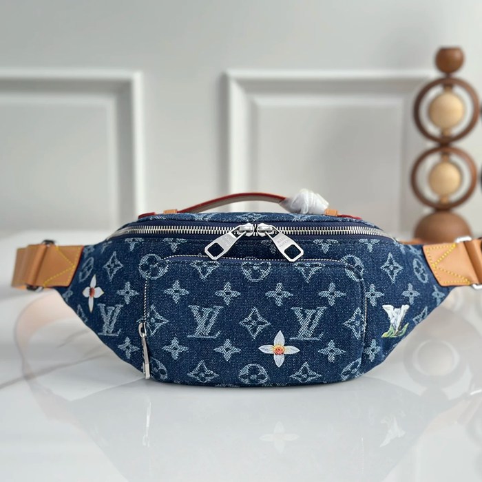 LOUIS VUITTON M27640 ブルーデニムウエストバッグ ラッシュ サイズ:30x15cm