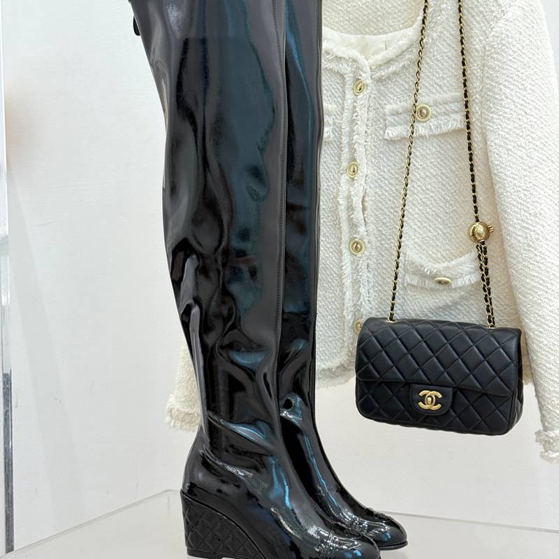 【CHANEL】25Aロングブーツレディース