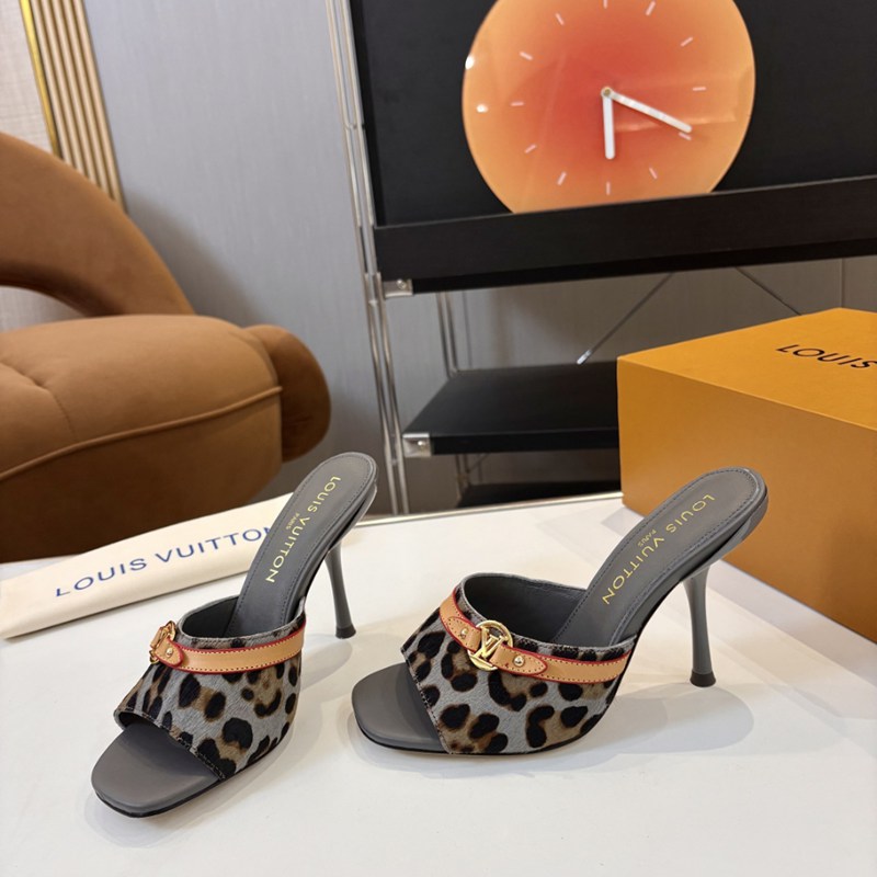 【LOUISVUITTON】ハイヒールサンダルレザーサンダルスリッポンレディース
