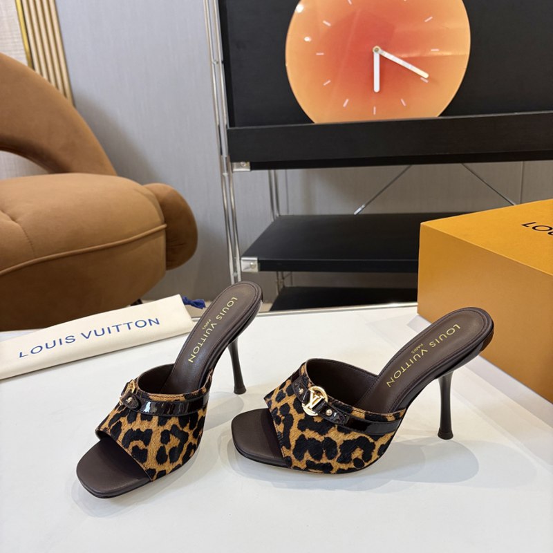 【LOUISVUITTON】ハイヒールサンダルレザーサンダルスリッポンレディース