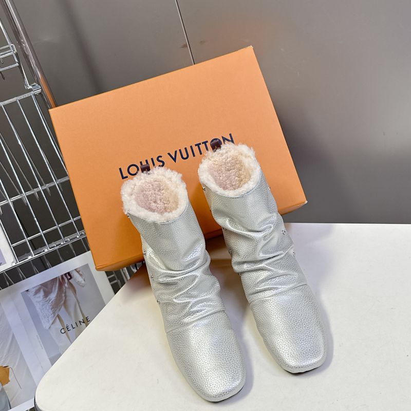 【LOUISVUITTON】スタックブーツレザーブーツショートブーツメンズレディース