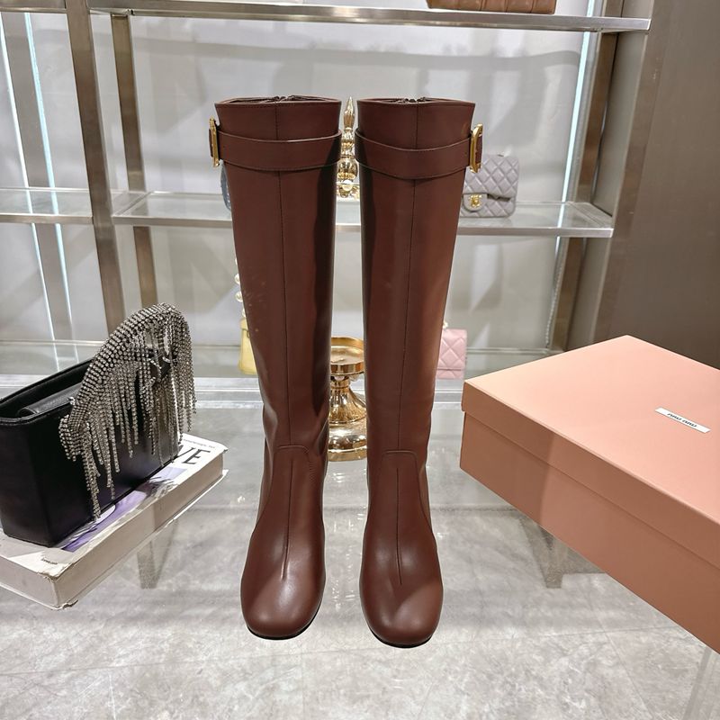 【MIUMIU】ショートブーツレザーブーツヒールブーツレディース