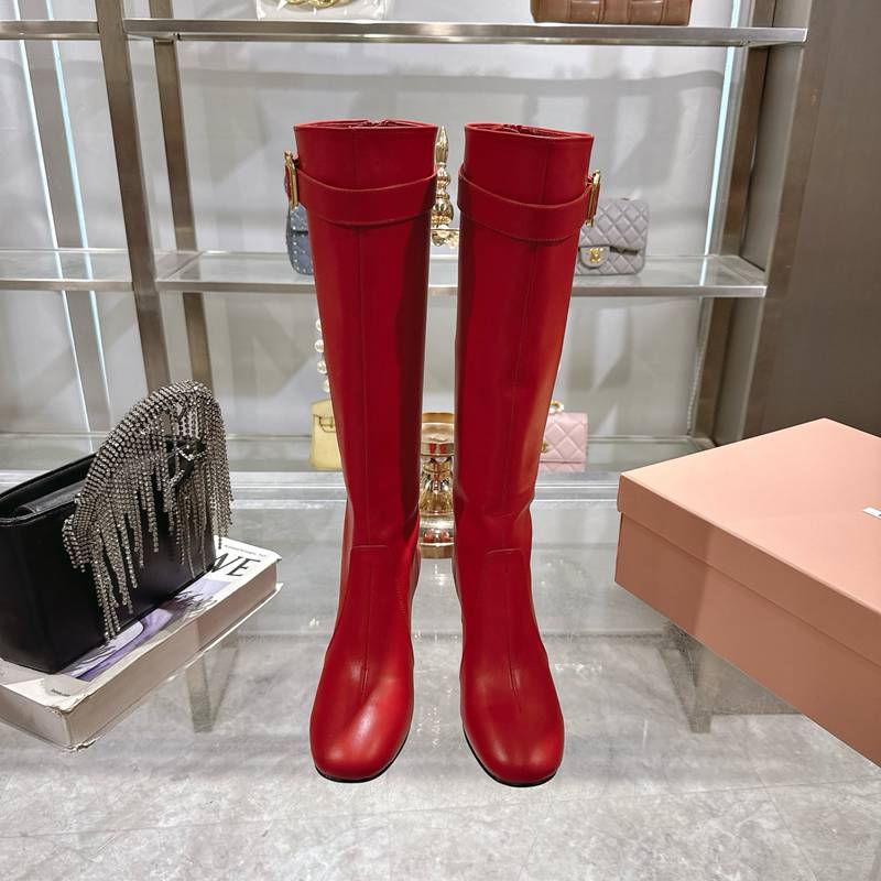 【MIUMIU】ショートブーツレザーブーツヒールブーツレディース