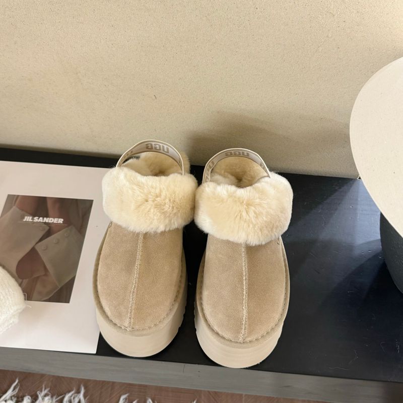 【UGG】厚底スリッポンウールスリッパレディース