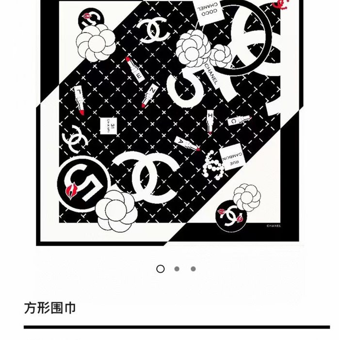 シャネル 新作。シャネルNo.5スカーフ。シルクスカーフ 90x90cm