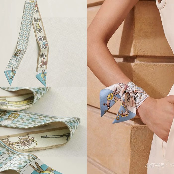 エルメス 新式馬車ツイリー小スカーフ 5 x 86cm