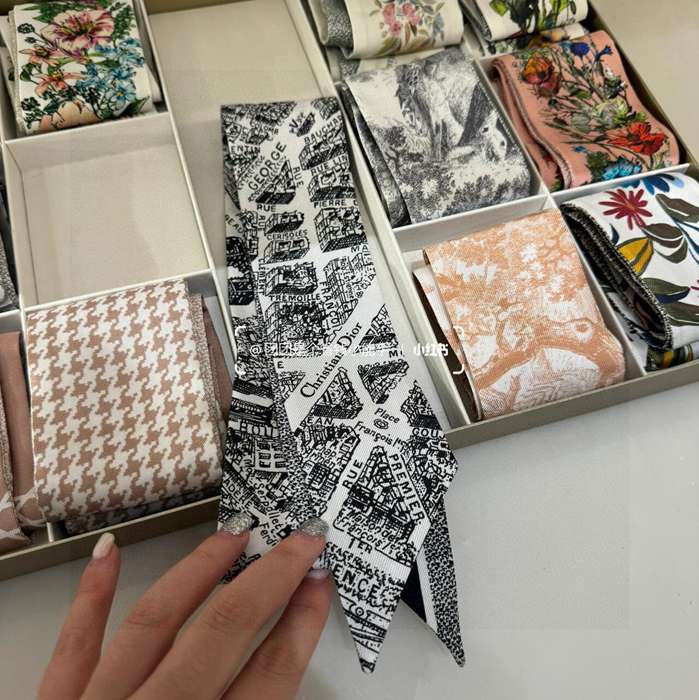 ディオール ツイリースカーフ。パリマップモチーフ 6X100cm
