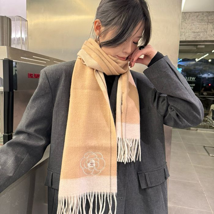 シャネル 100％プレミアムカシミヤスカーフ 30x180cm