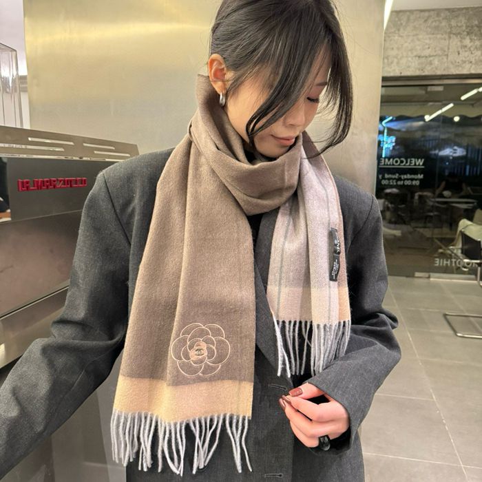 シャネル 100％プレミアムカシミヤスカーフ 30x180cm