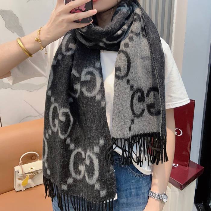 グッチ 新作 大G両面カシミヤスカーフ 45x200cm