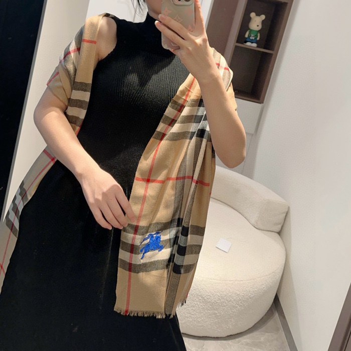 バーバリー クラシックチェックカシミヤストール 90x200cm