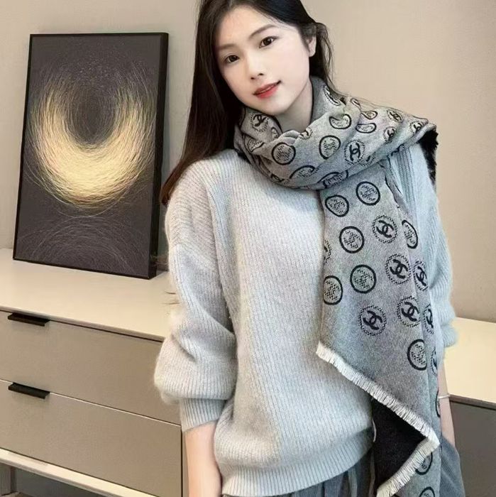 シャネル カシミヤスカーフ 50x200cm