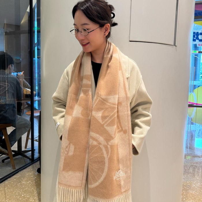 エルメス パリコレクションカシミヤスカーフ 180x35