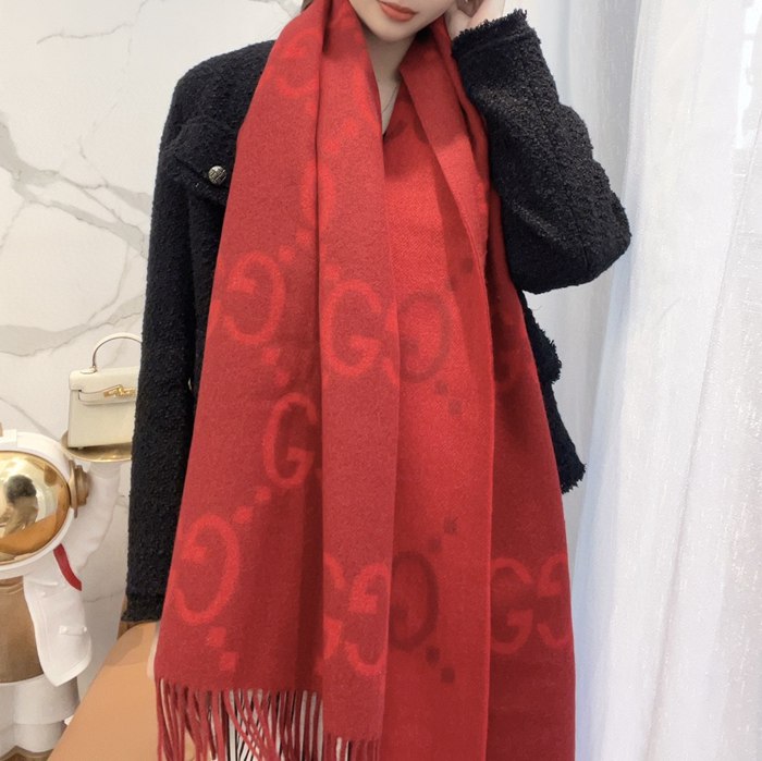 グッチ 新作 大G両面カシミヤスカーフ 45x200cm