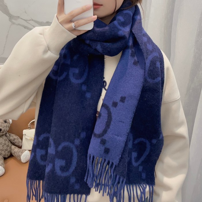 グッチ 新作 大G両面カシミヤスカーフ 45x200cm